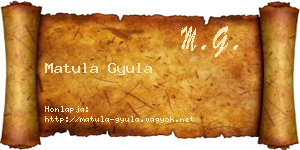 Matula Gyula névjegykártya
