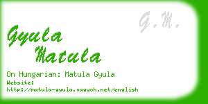 gyula matula business card